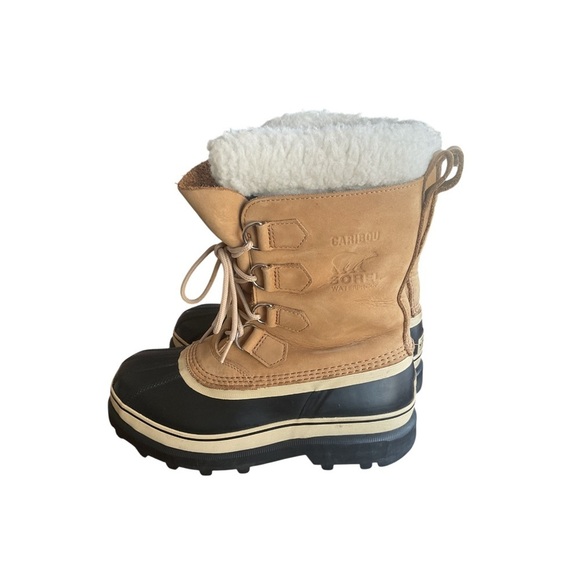 Sorel Caribou Winter Boots Tan Black Waterproof Shearling Men 7 Caribou™ Men main image 4